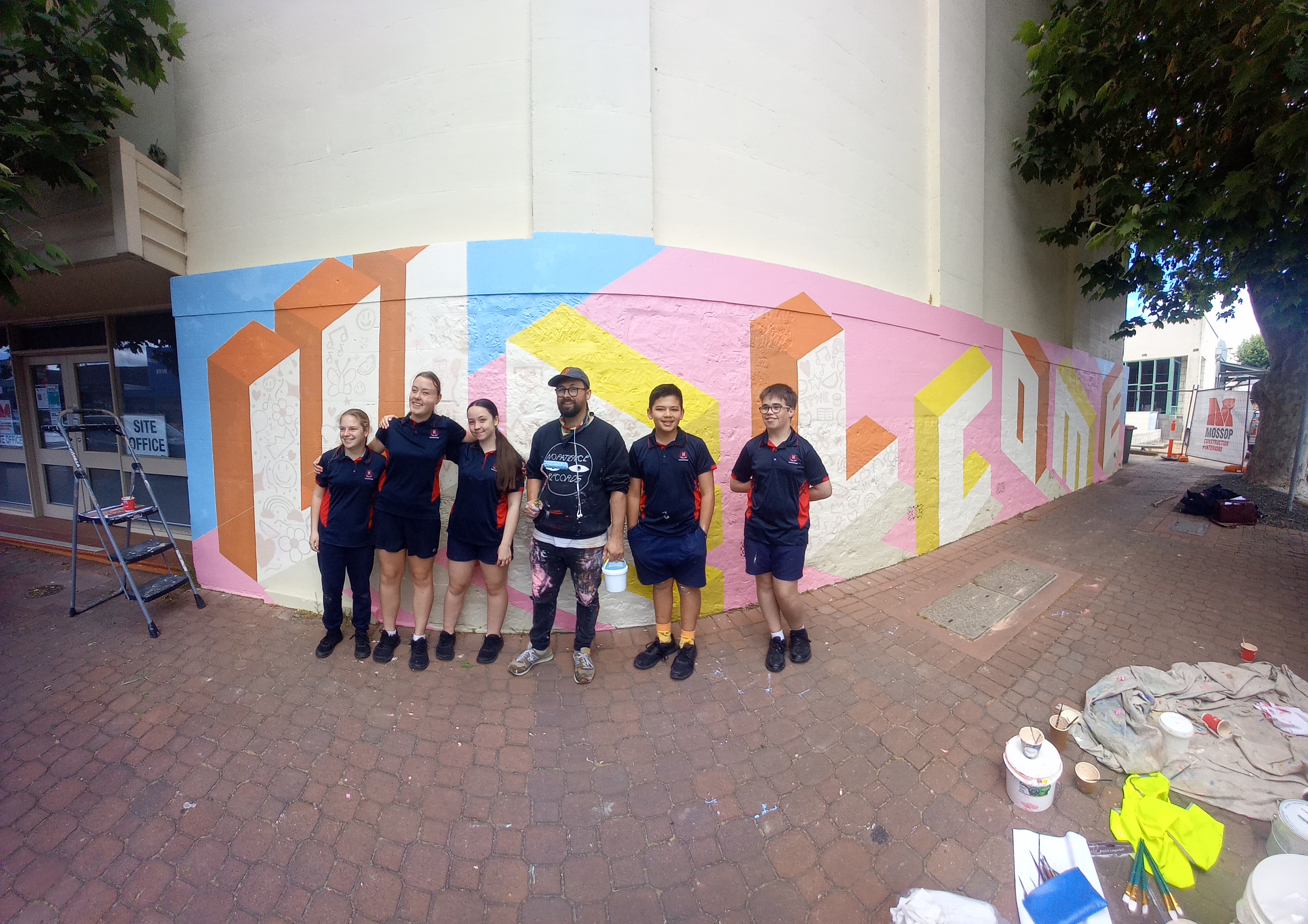 Mural with students